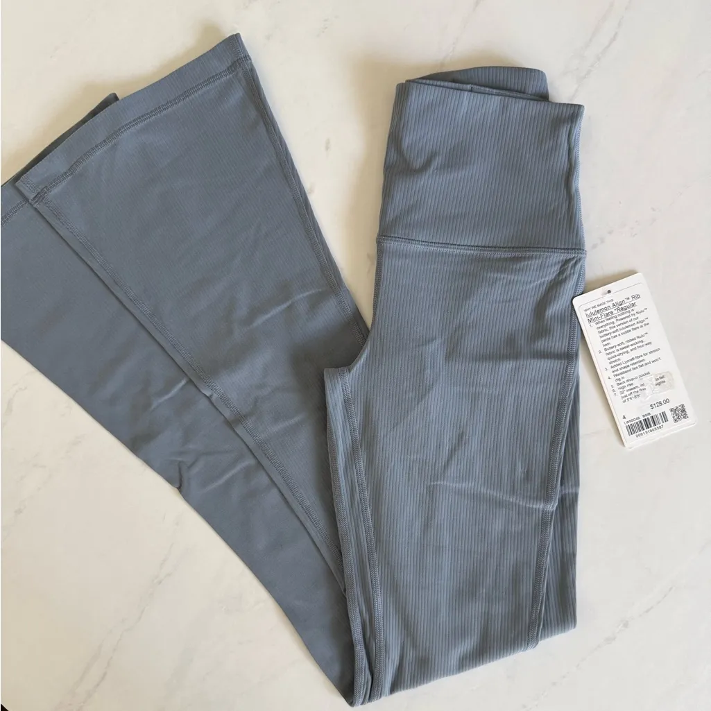 NWT Lululemon HR Mini Flare Ribbed Belgian Blue - Image 3