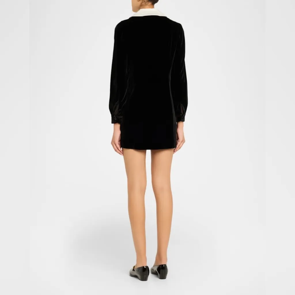 FRAME The Velvet Sailor Mini Dress 2 - Image 4