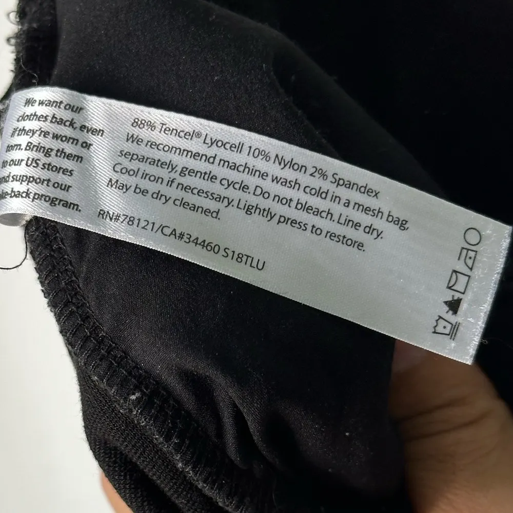 Eileen Fisher Tencel Ponte Pants Black Straight Pull On Stretch Casual Sz XS - Image 5