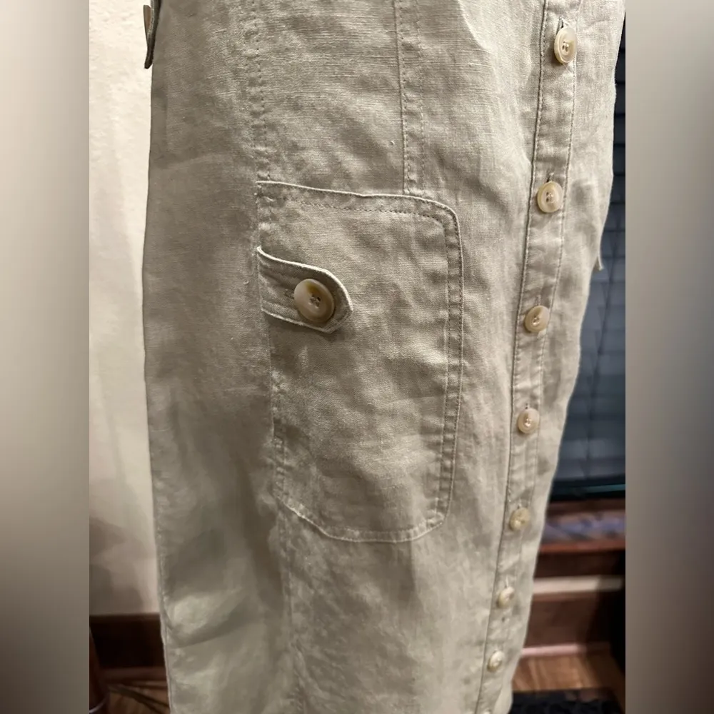 Anne Klein LINNEN Tan Safari Dress Short Sleeve Size 4 - Image 8