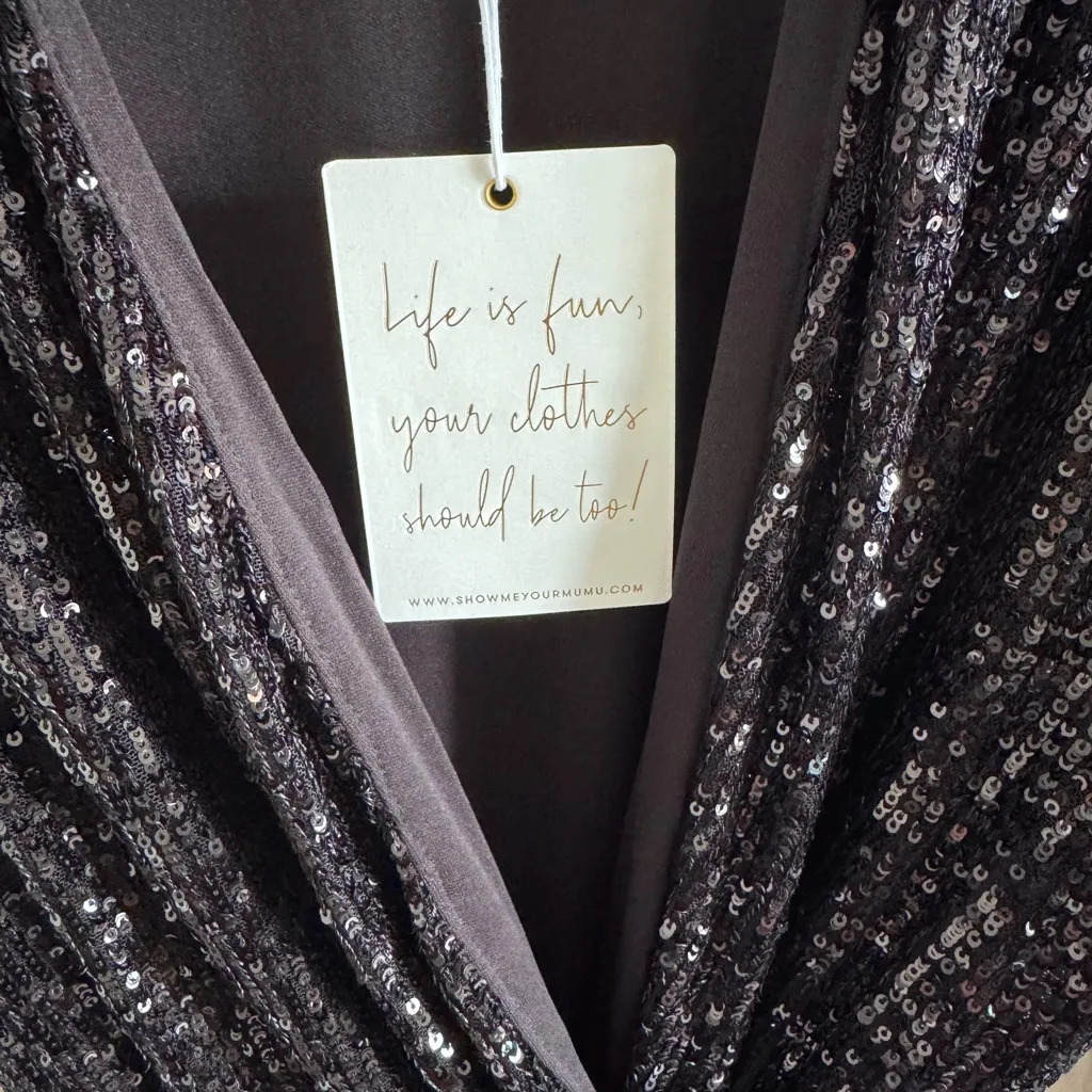 NWT Show Me Your MUMU Women Sequin Wrap Dress Super Gorgeous, Comfortable‎ & FUN - Image 13