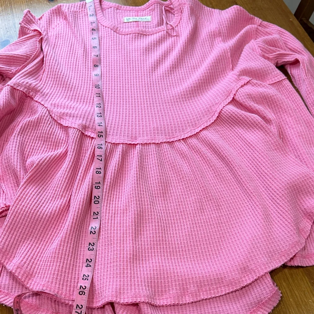 Free People we the Free Pink Carnation Babydoll Top - Image 8