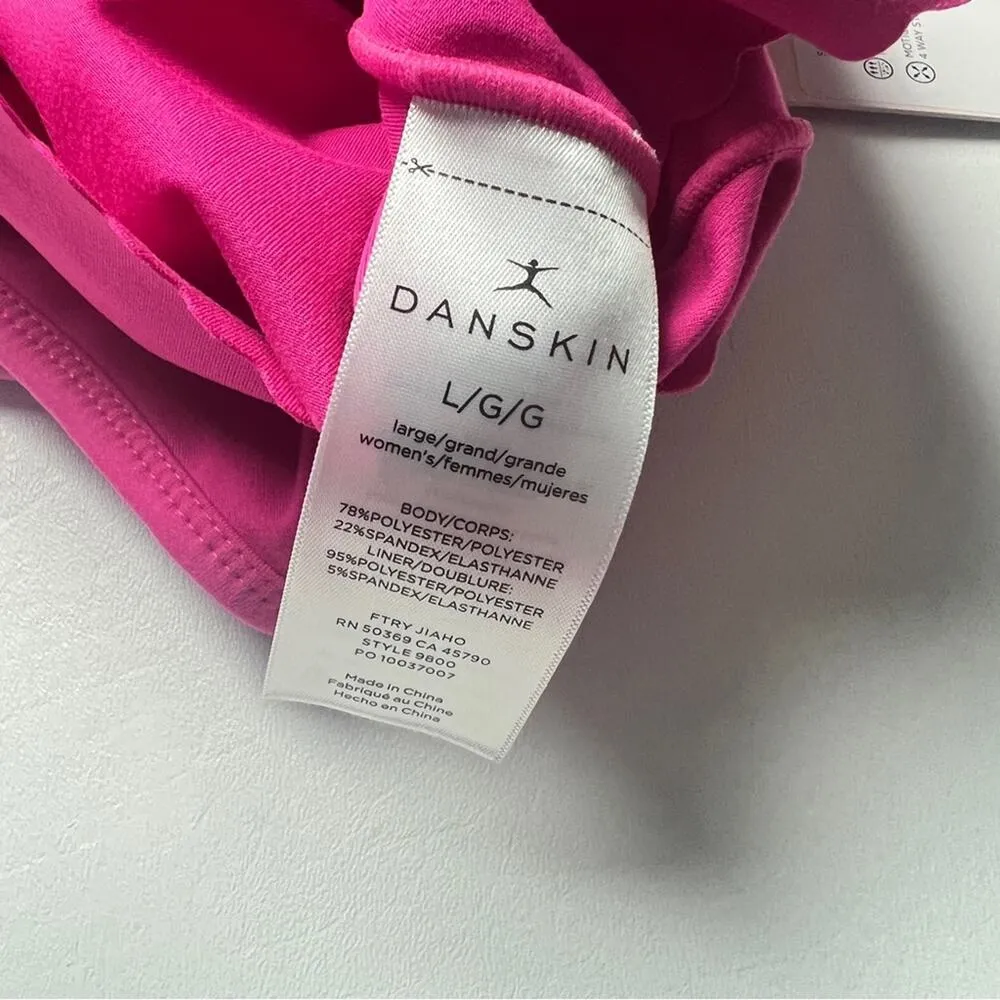 Danskin Scallop Hem Womens Thin Double Strap Crop Tank Luminous Pink Sz L - Image 7
