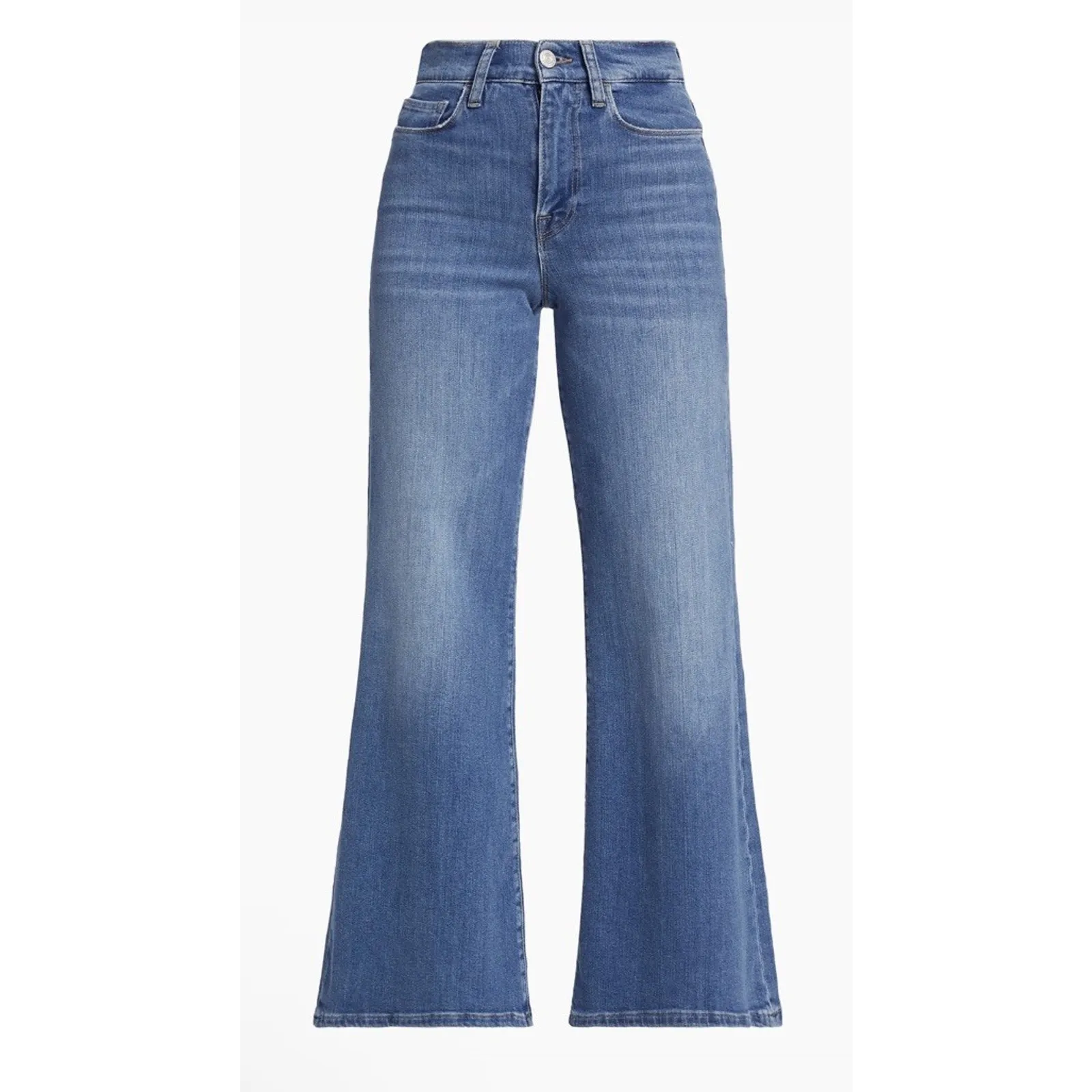 Frame Le Slim Palazzo High Rise Wide Leg Jean Drizzle Sz 26 NWT $268 NWT - Image 2