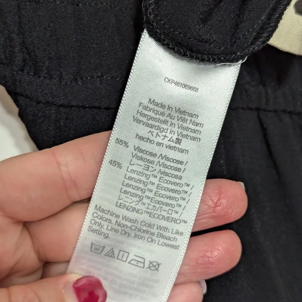 Madewell Sophia Jumpsuit Black Wide Leg Short Sleeve Womens Small Flowy Viscose - Image 8