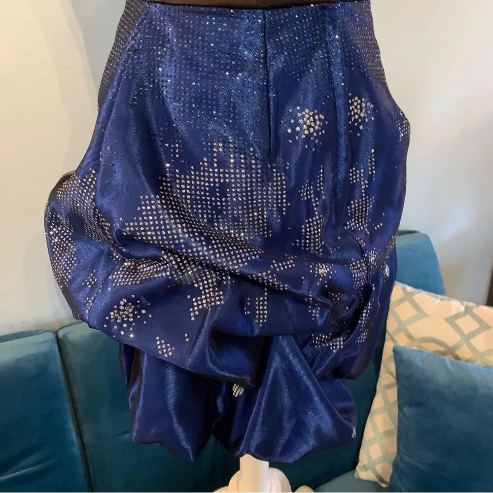 Y2K Jessica McClintock Gunne Sax Satin Prom Formal Dress Glitter bubble Sz 3 - Image 8