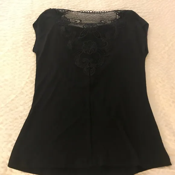 🌺 3/$20 SALE NWT Black Dressy Cowl Neck Lacy Top - Image 2