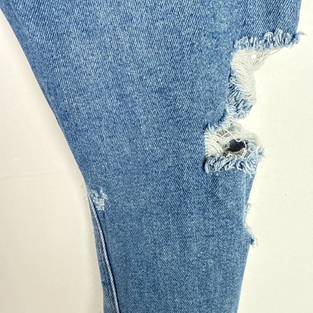 American Eagle Stretch Destroyed Mom Jeans Distressed Ripped Size 4 EUC - Image 11