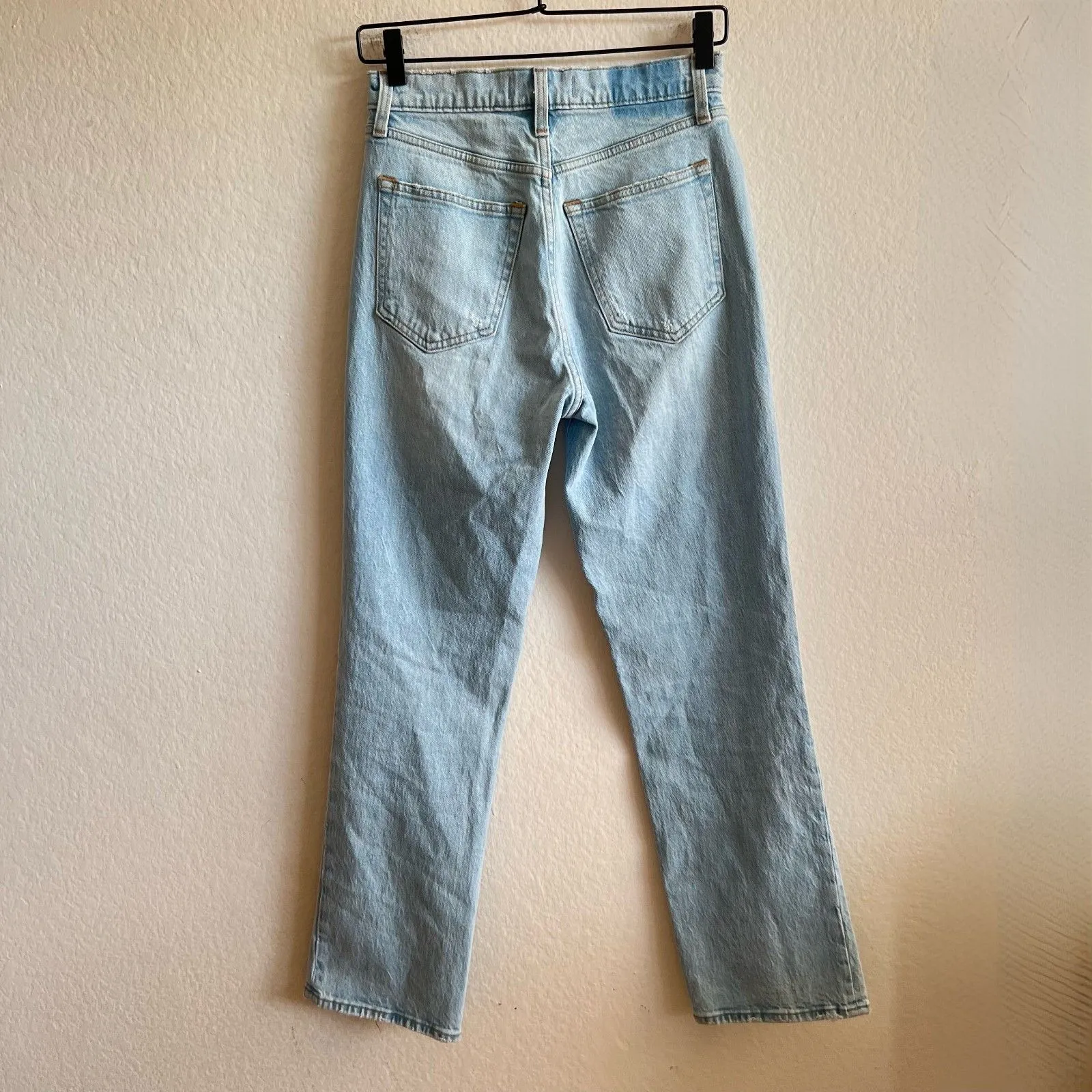 ABERCROMBIE & FITCH The 90s Straight Ultra High Rise Split Hem Jeans Womens 2/26 - Image 2
