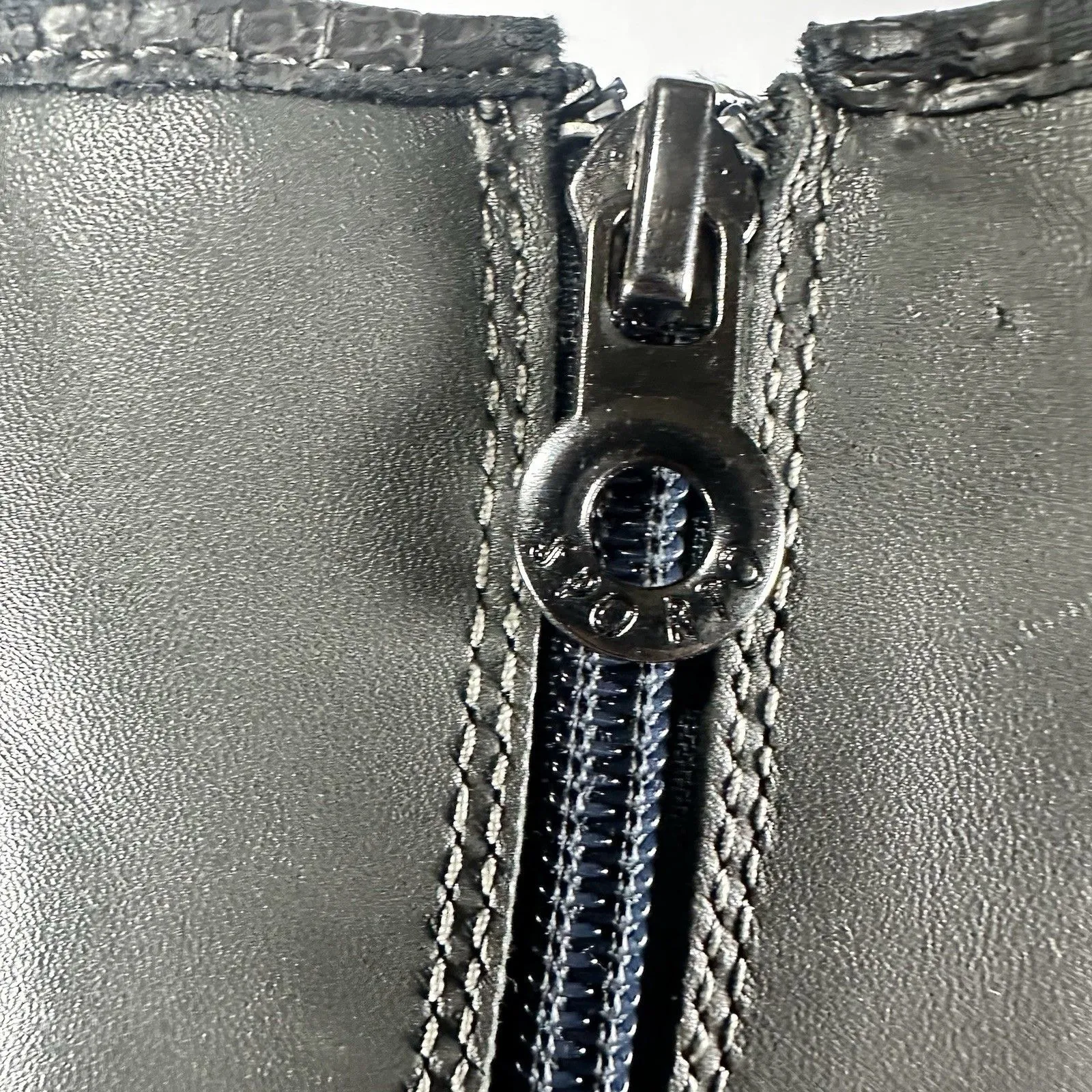 Sporto Women's Grey Leather Lace-Up Combat Boots Sz 9.5 M Faux Snakeskin Trim - Image 11