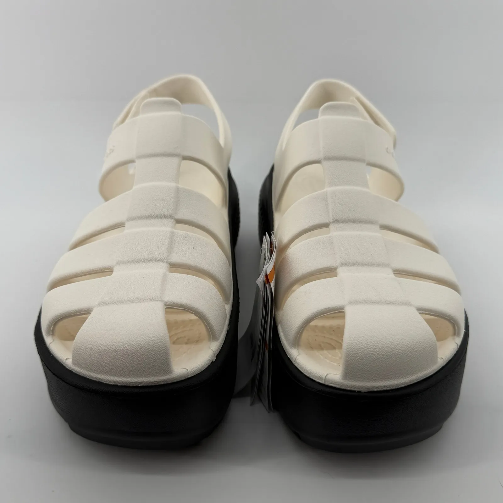 Crocs Stomp Fisherman‎ Sandal Chalk White Black Women 10 Platform Chunky Y2K NWT - Image 2