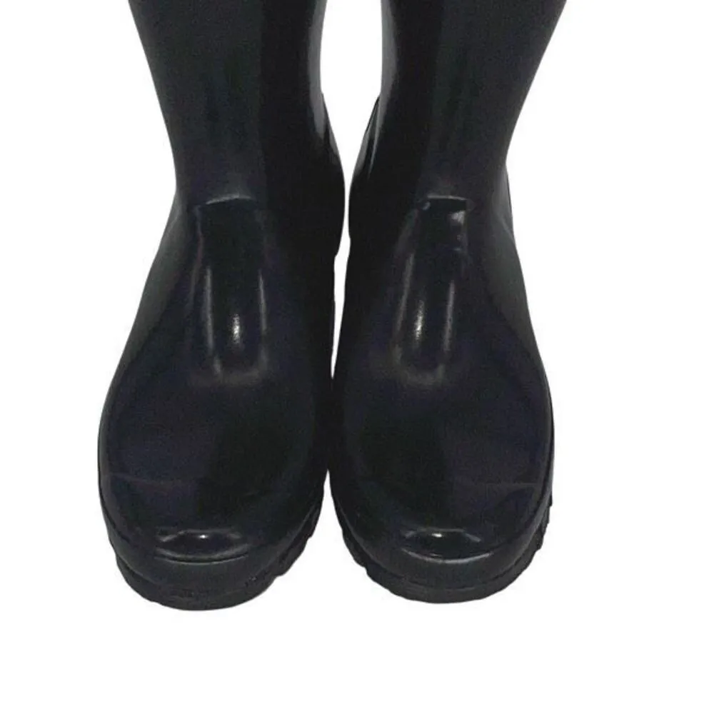 Hunter Womens Glossy Round Toe Slip On Tall Rain Boots Black Size 4M/5F‎ - Image 5