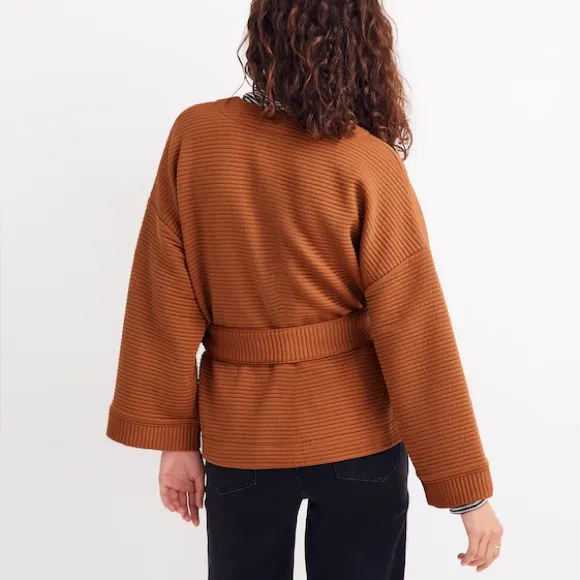 Madewell Texture & Thread Quilted Wrap Jacket Golden Pecan Small - Image 2