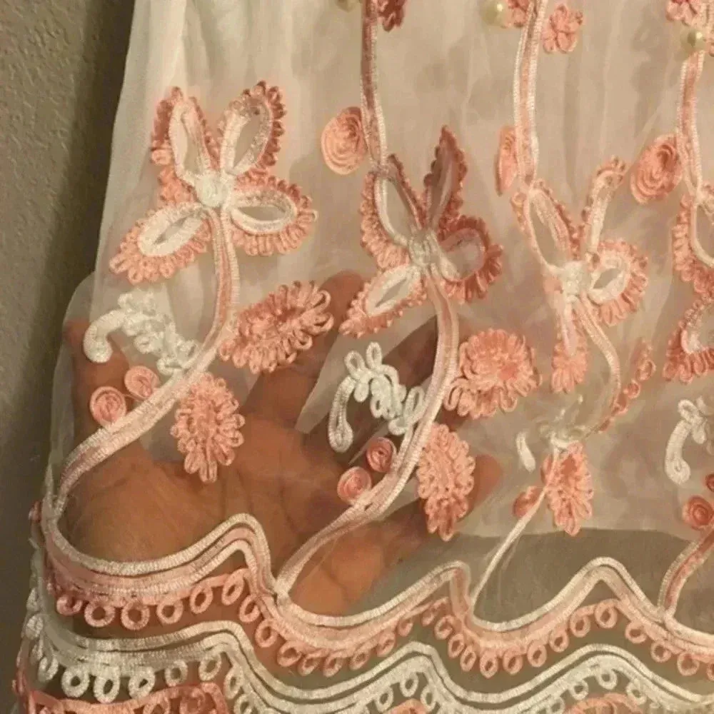 wannian white and pink ladies blouse size… Size M - Image 7