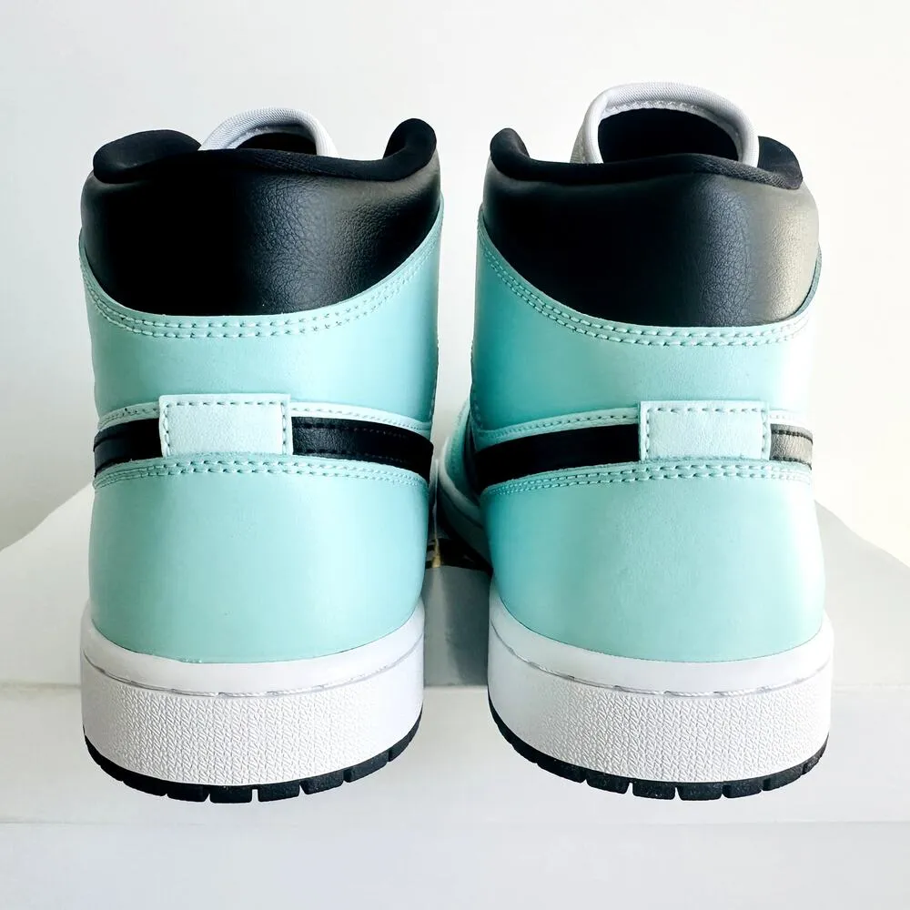 Nike Womens Air Jordan 1 Mid Light Dew/Teal Mint/Noir 12 NEW Unisex BQ6472-300 - Image 8