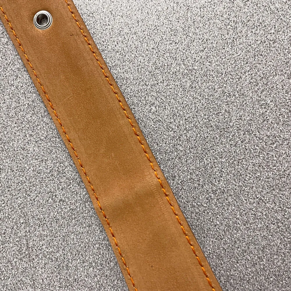 GRLFRND Leather Belt Large Womens Orange Snake Print Silver Buckle Rope 1.25" - Image 8