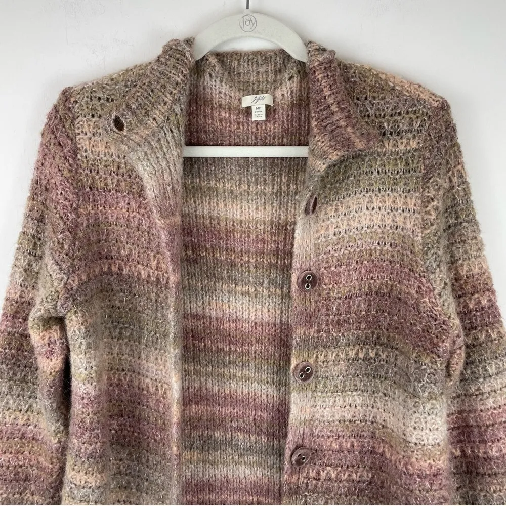 J. Jill Wool Alpaca Blend Cardigan Sweater Sz MP Button Front - Image 3