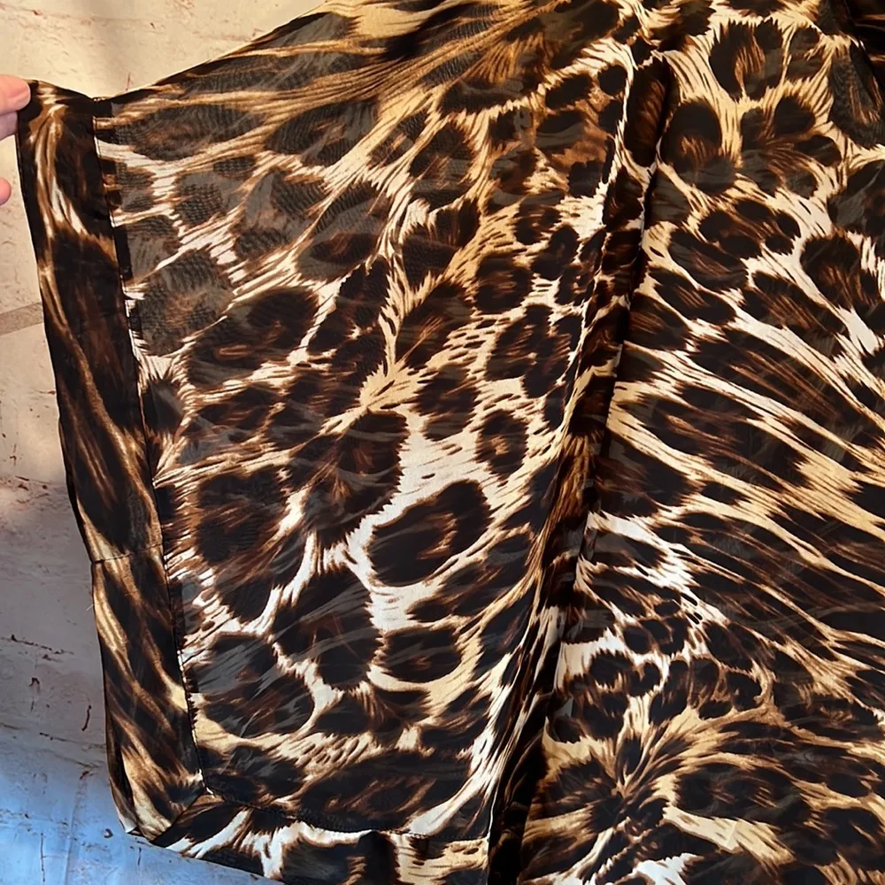 Show Me Your Mumu pullover tunic coverup top vneck oversized semi sheer animal - Image 4