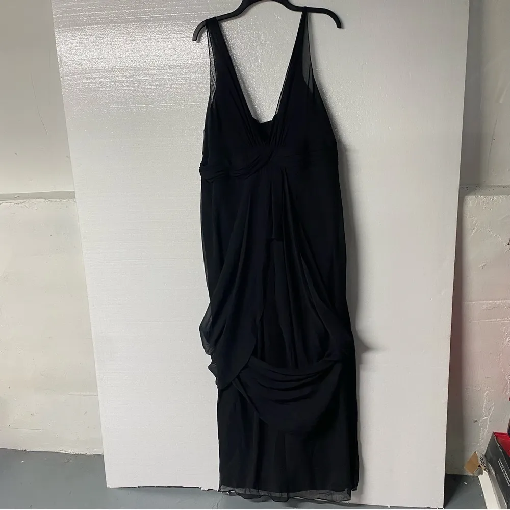 Vera Wang White Dress Plus 18 Black Chiffon Wedding Bridesmaid Formal Gown Sheer - Image 2