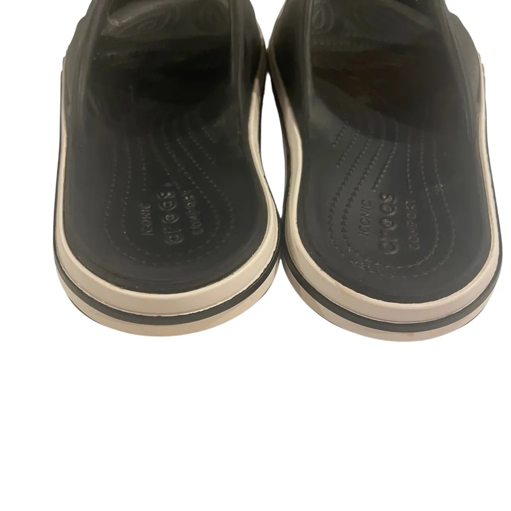 Crocs Unixes Adult Bayaband Slides Black & White Sandals W8/M6 Beach Resortwear - Image 4