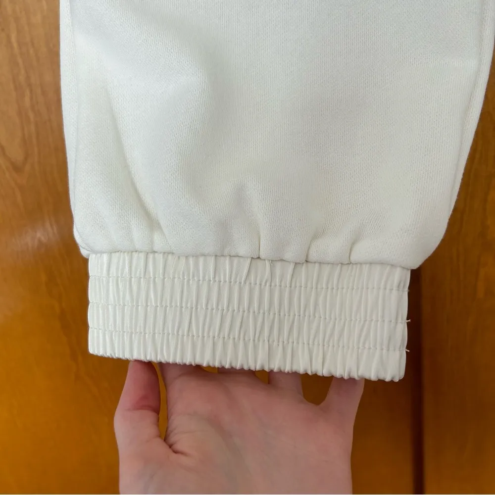 For Love and Lemons Frankie Rosette Crossover Waistband Sweatpants White Size XL - Image 3