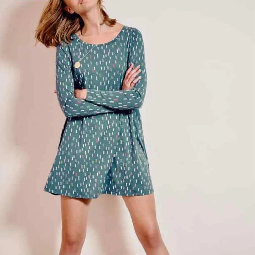 Boden swing green confetti printed dress 4 - Image 2