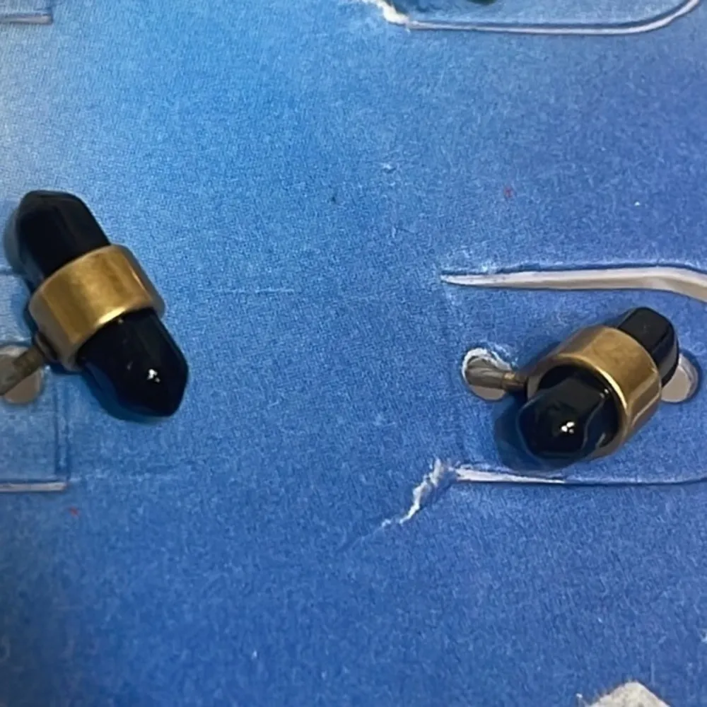 Abound earrings black gold jewelry domino stud earrings accessories - Image 3