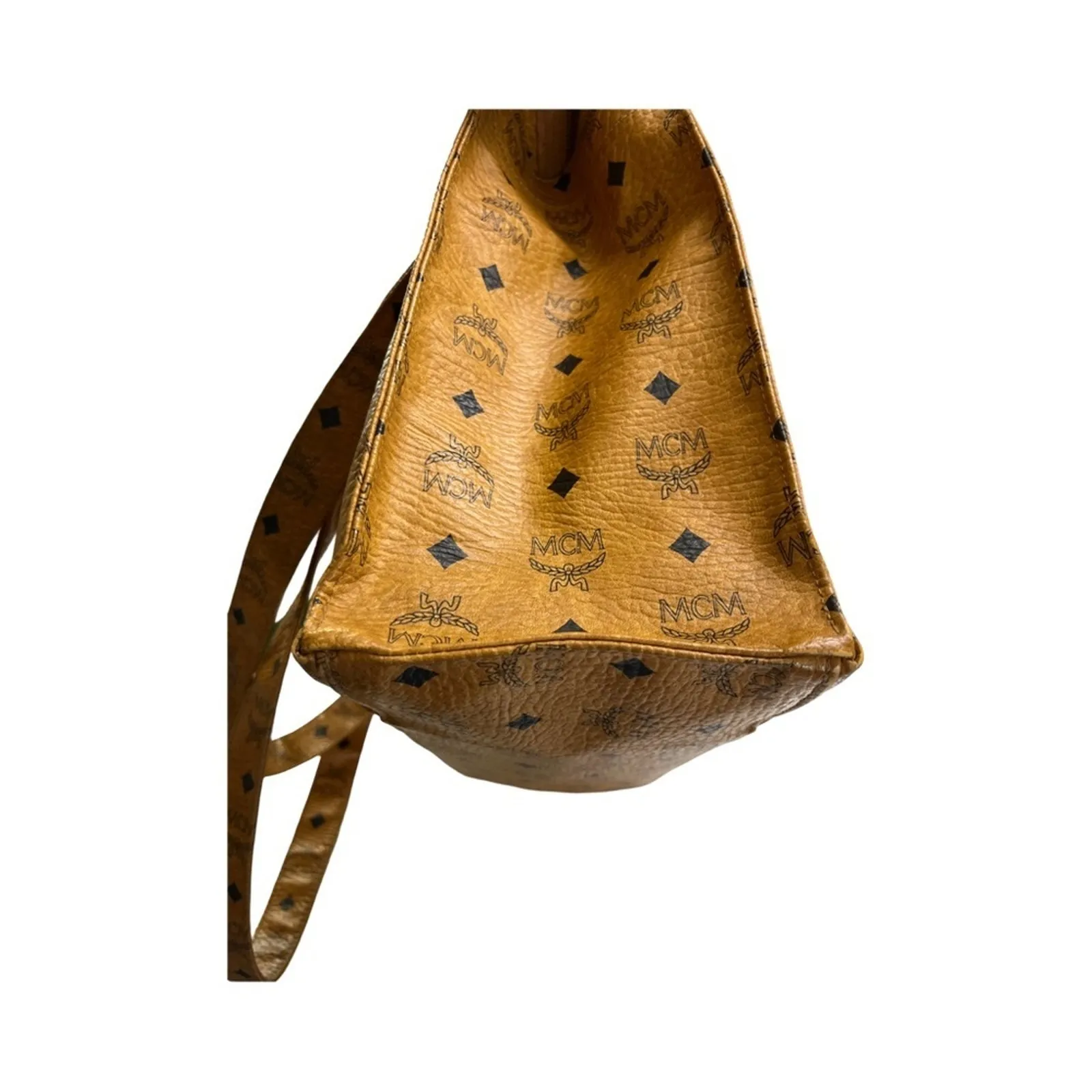 Vintage MCM Cognac Visetos Tote Bag Made in Germany Coated Canvas Shopper - Image 9