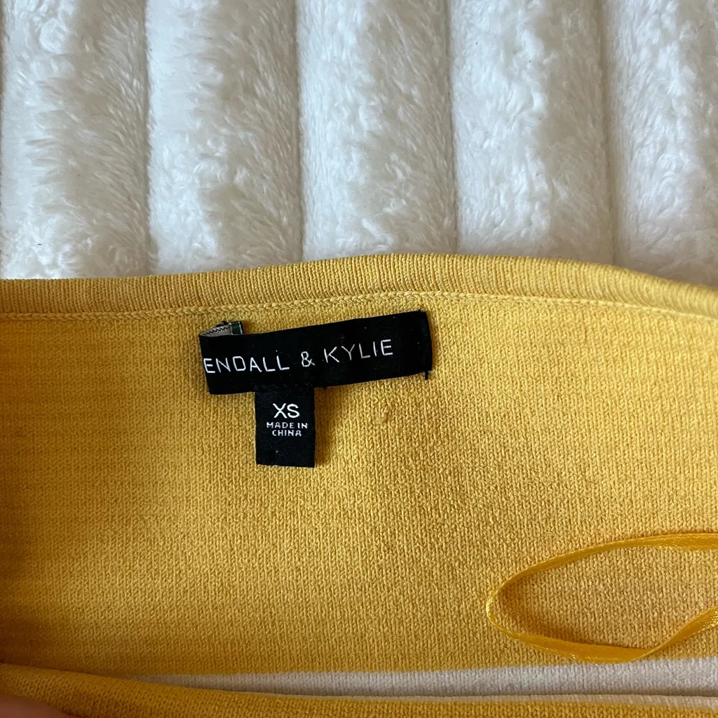 Kendall and Kylie Yellow and White Striped Tube Top - Image 4