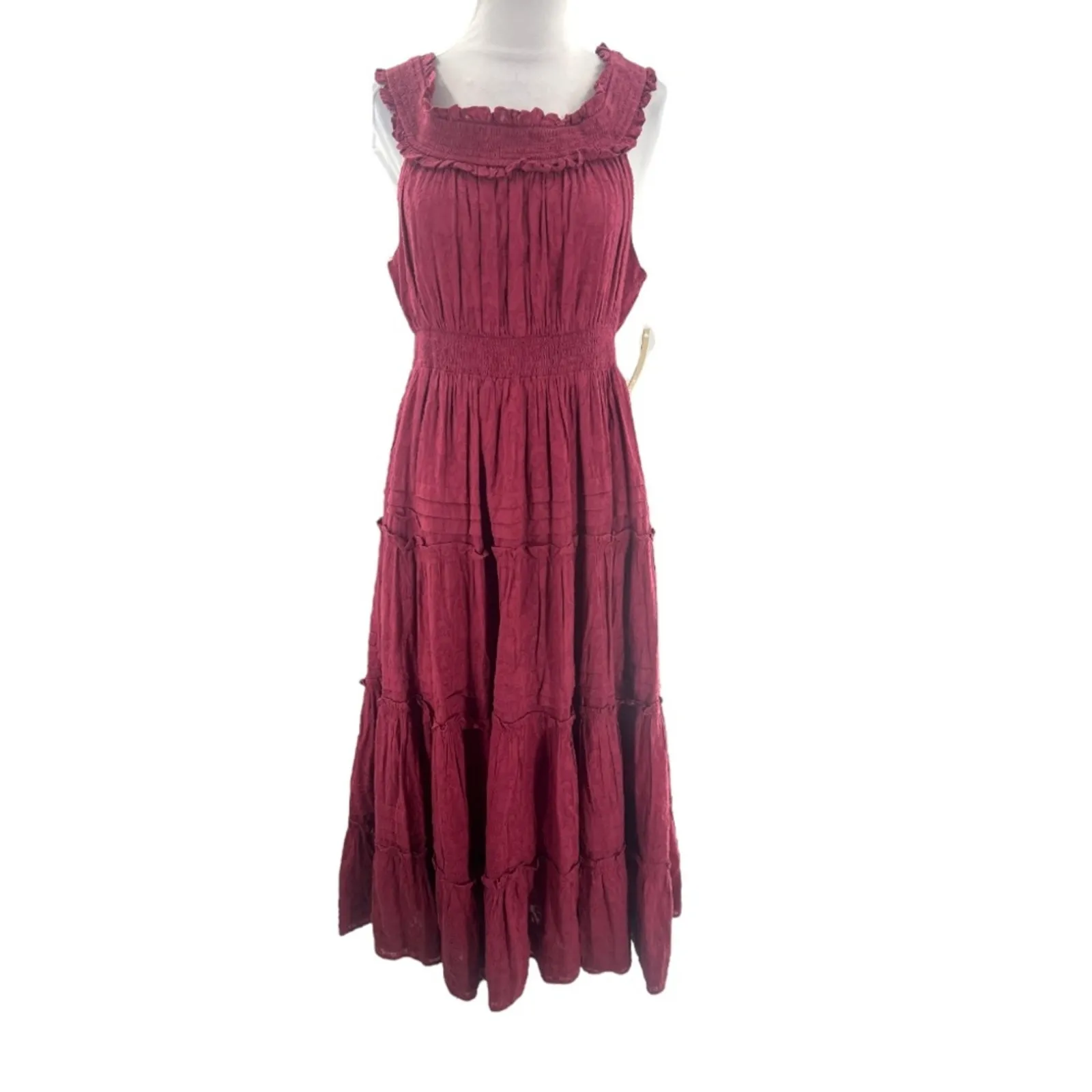 NWT Cleobella Alivia Ankle Dress in Berry maxi organic cotton sz M - Image 7