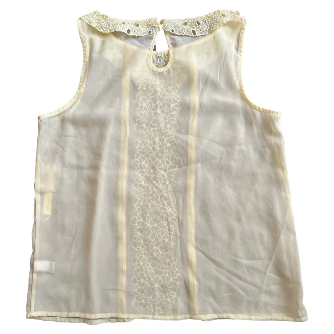 LC Lauren Conrad Yellow Semi-Sheer Sleeveless Top, L - Image 2
