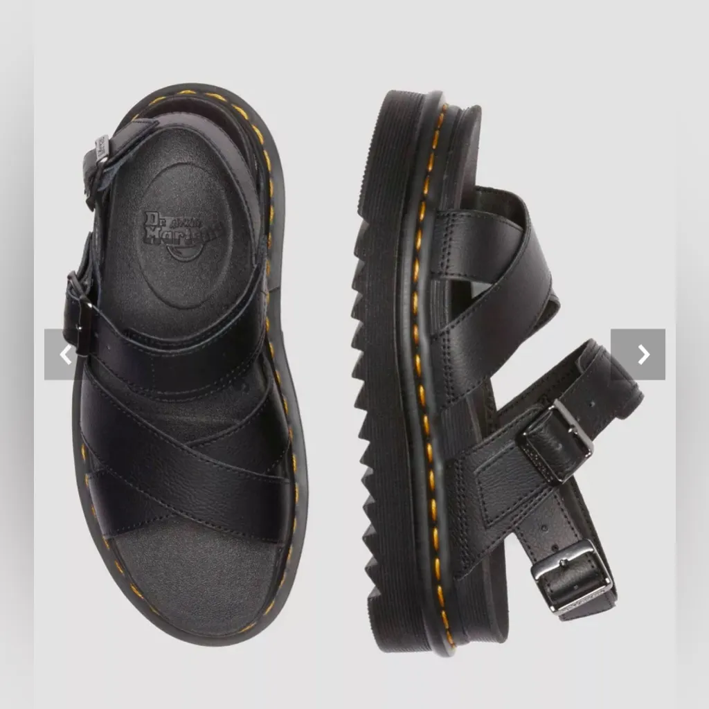 Dr Martens Voss II Sandal Black Platform Sandal Cushion Comfort Strappy Leather - Image 7