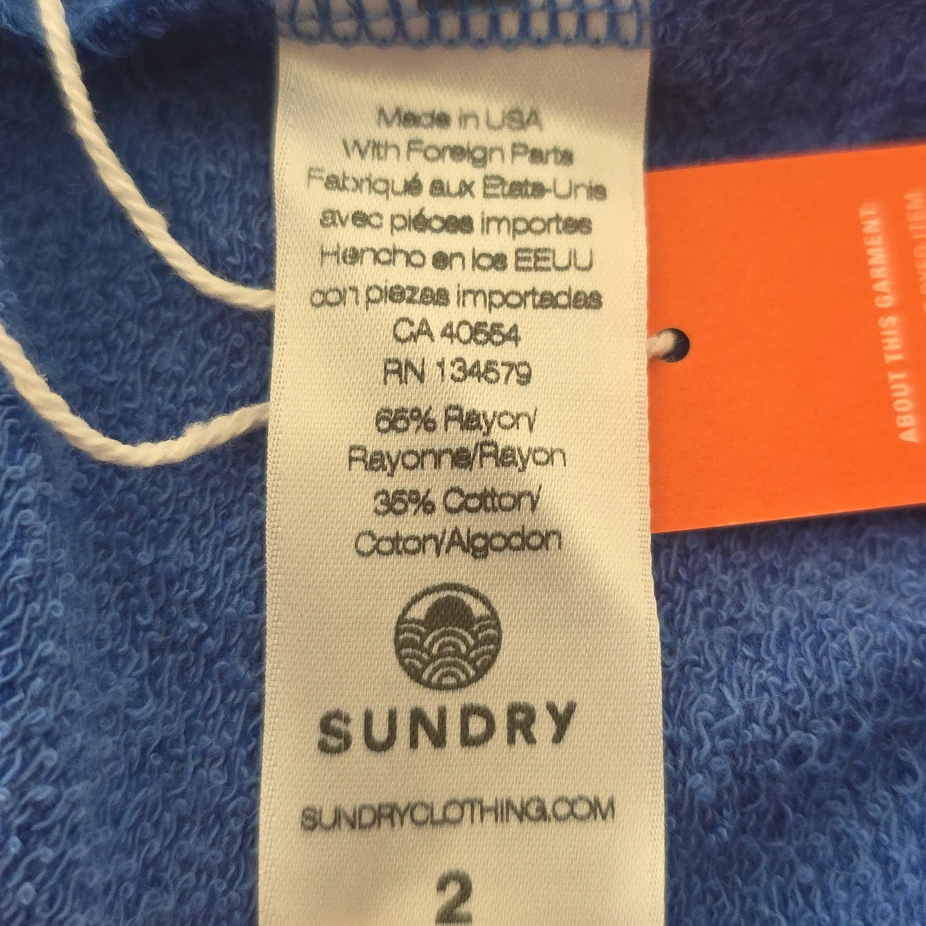 Sundry Anthropologie Shorts Raw Hem Athletic Lounge Blue Size 2 New - Image 5