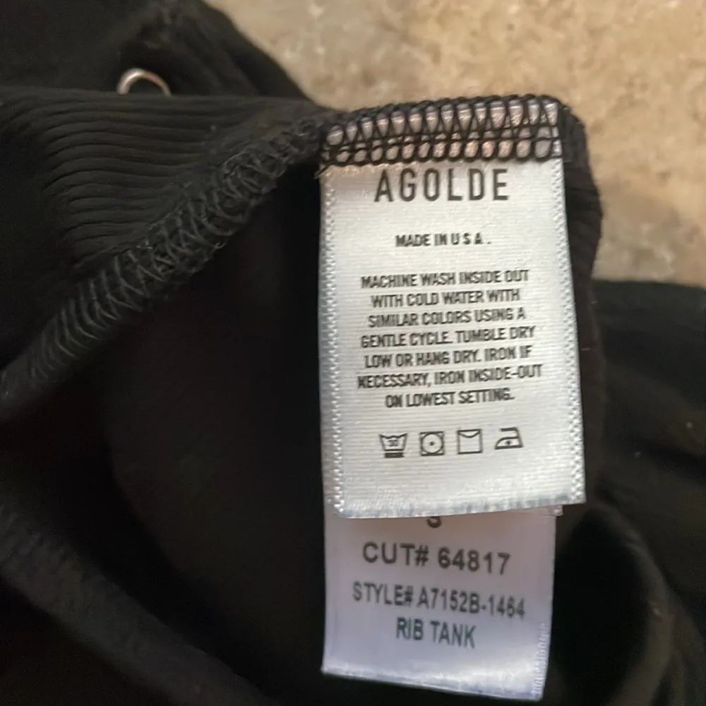 Agolde Ribbed Tank Bodysuit Black - Image 15