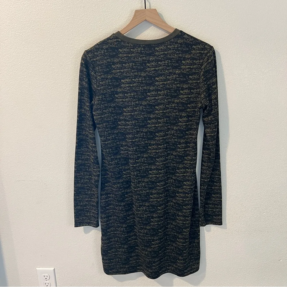 Kavu Womens Size M Black & Green Geometric Printed Long Sleeve Knee Length Dress - Image 2