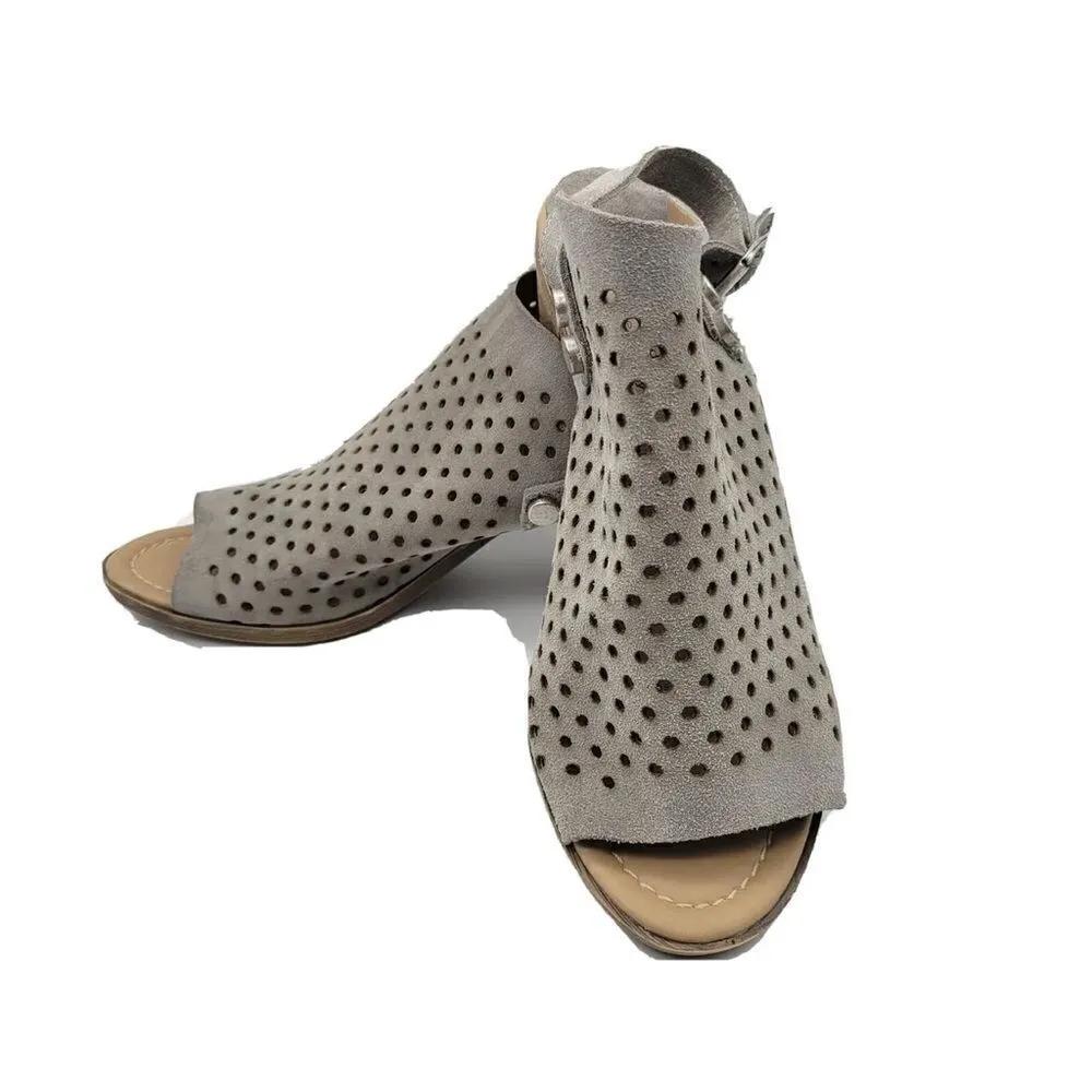 Sophia Milano Grey suede perforated sandal - Image 2