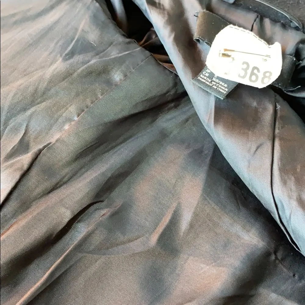 BLACK FAUX LEATHER / SWEATER MOTO JACKET - Image 7