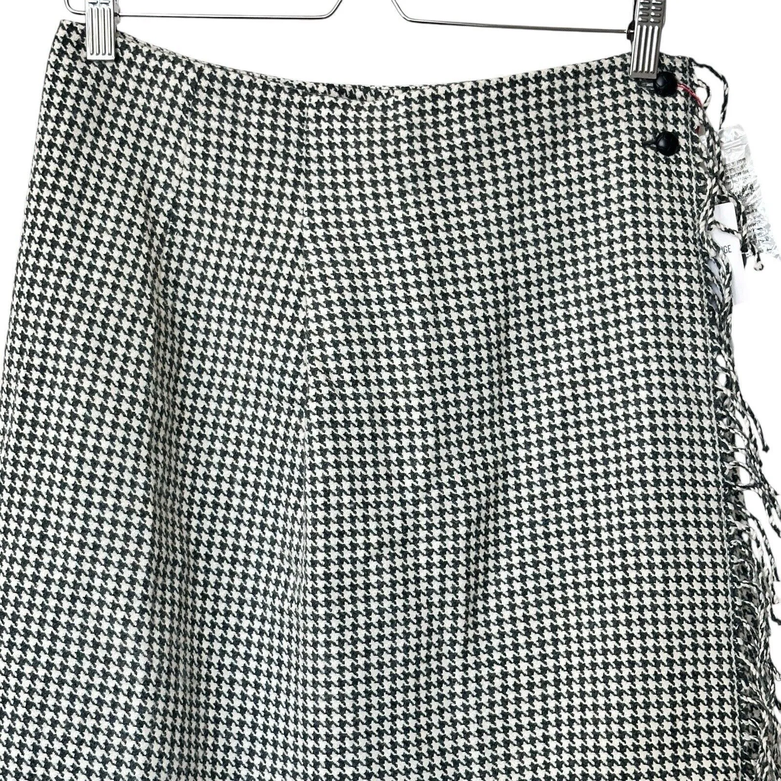 NWT INES DE LA FRESSANGE x UNIQLO Wool Houndstooth Wrap Fringe grunge Skirt 6 - Image 8
