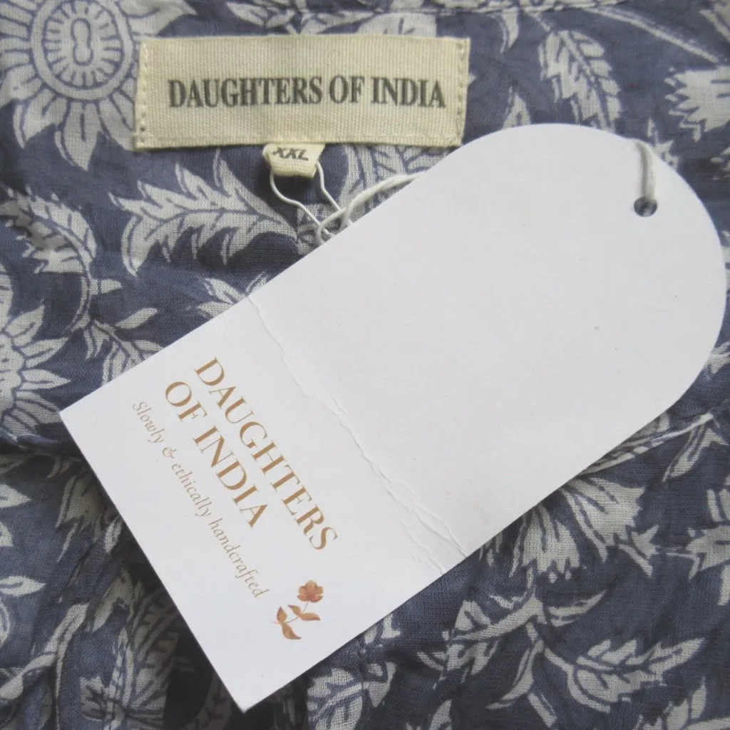 NWT Daughter's of India Kyra Midi in Blue Iris Floral Cotton Dress XXL 2XL - Image 6