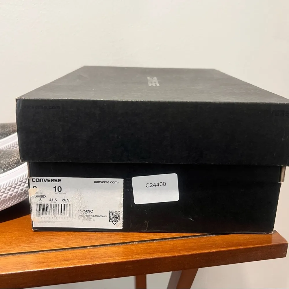Converse CTAS Hi Dark Atomic Teal Igloo White Unisex Shoe Size 8 or 10 #B1253 - Image 2