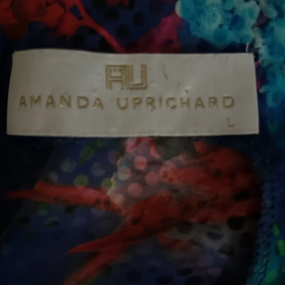 Amanda Uprichard Martina Silk Floral Blouse Blue Pink Large - Image 7