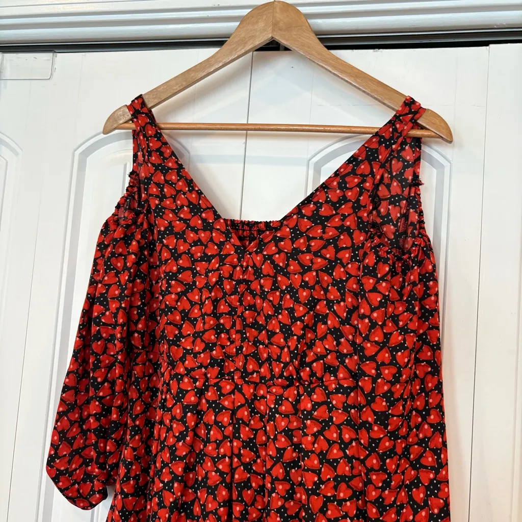 Disney Alice Through The Looking Glass Heart‎ Print Cold Shoulder Dress Size XS - Image 3