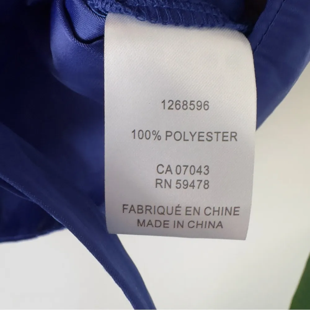 Joie Blue Flutter Sleeve Blouse Tie Front Button down Ruffle V-Neck Solid blue S - Image 10