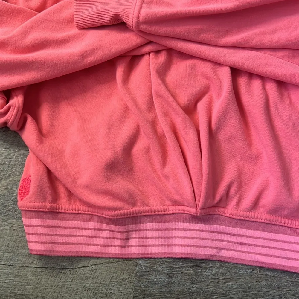 Free People Movement Grand Slam Cropped Pink Pull Over Hood Size Small - Image 5