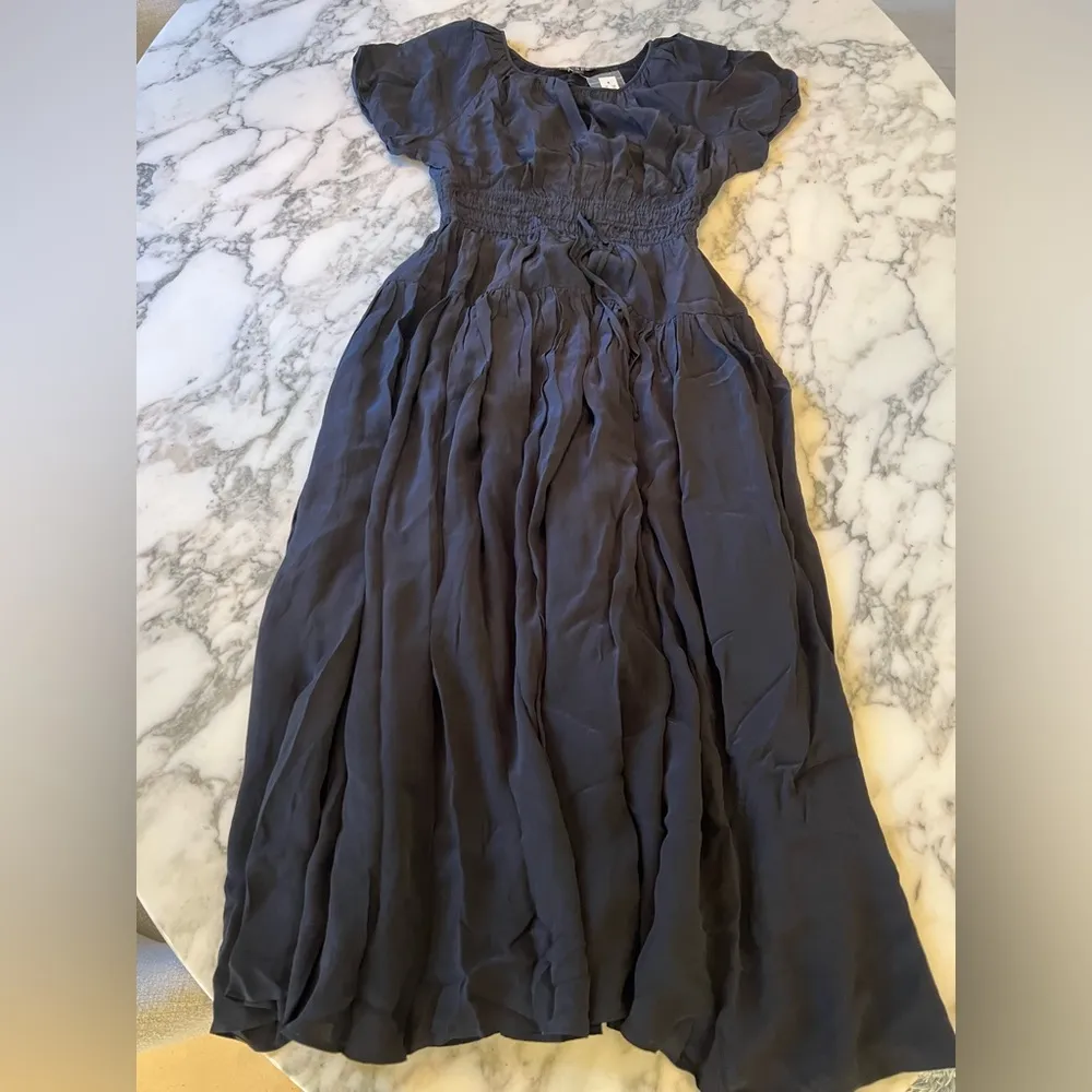 NWT J Crew Elena puff-sleeve dress in crepe de chine S sensor rip needs repair - Image 6