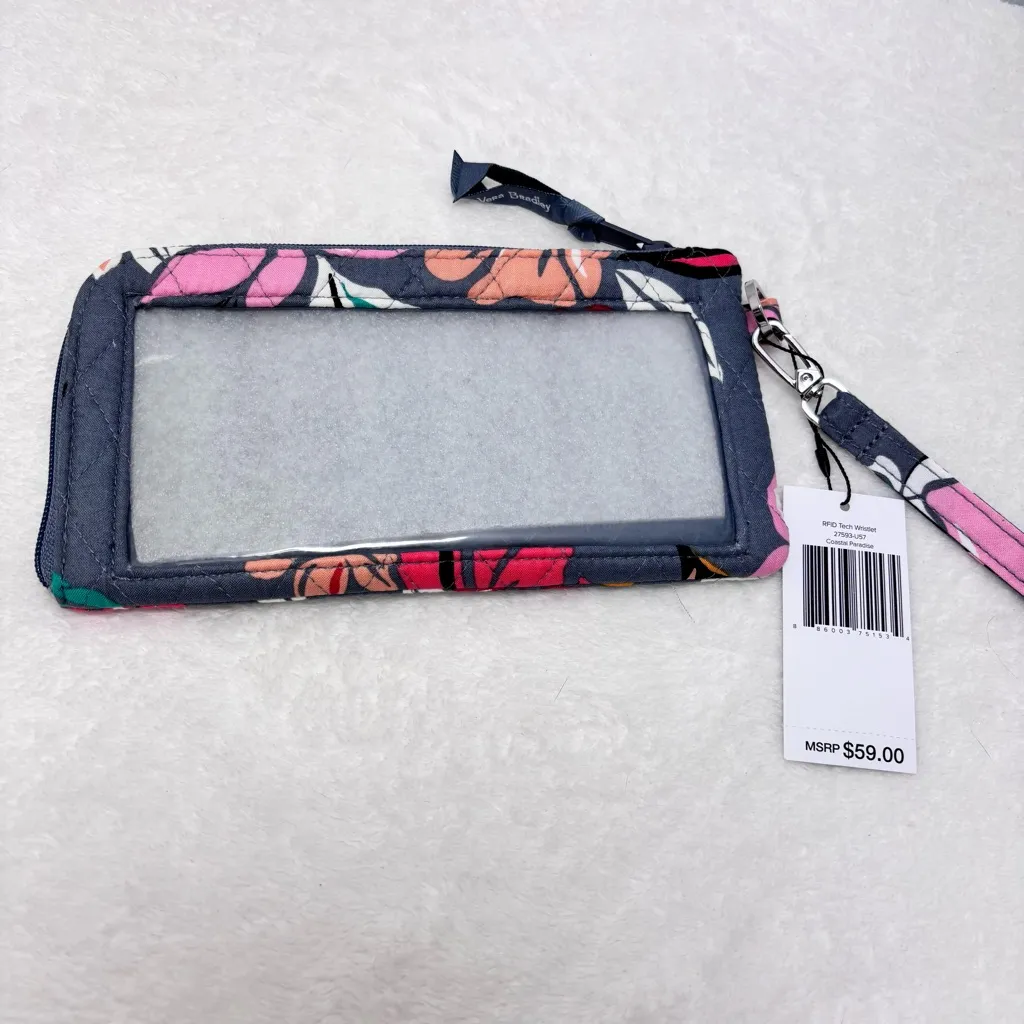 Vera Bradley RFID Tech Wristlet Wallet/Phone‎ Holder Coastal Paradise NWT $59 - Image 3