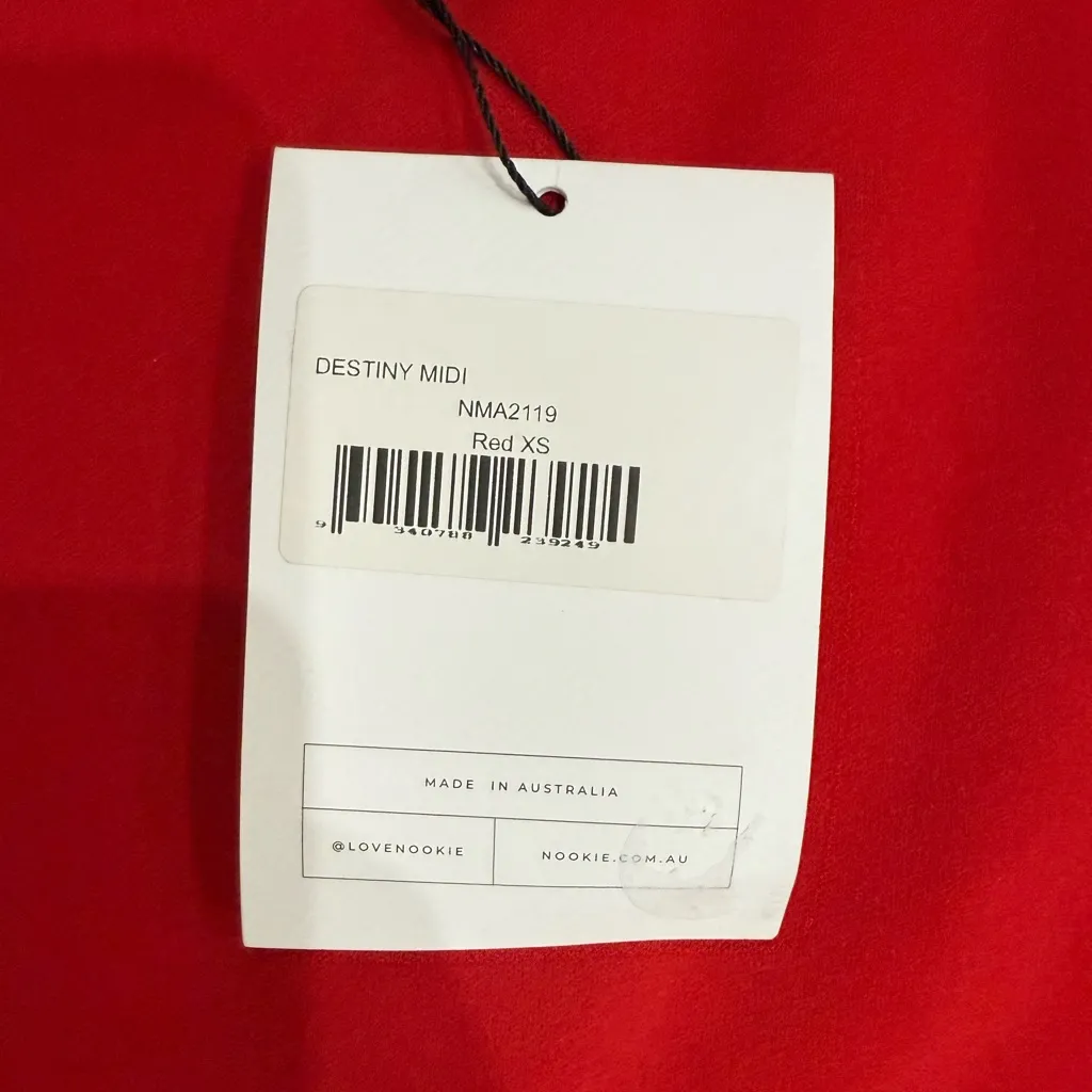 NWT Nookie Destiny‎ Halter Midi Dress in Red Sz XS $250 - Image 4