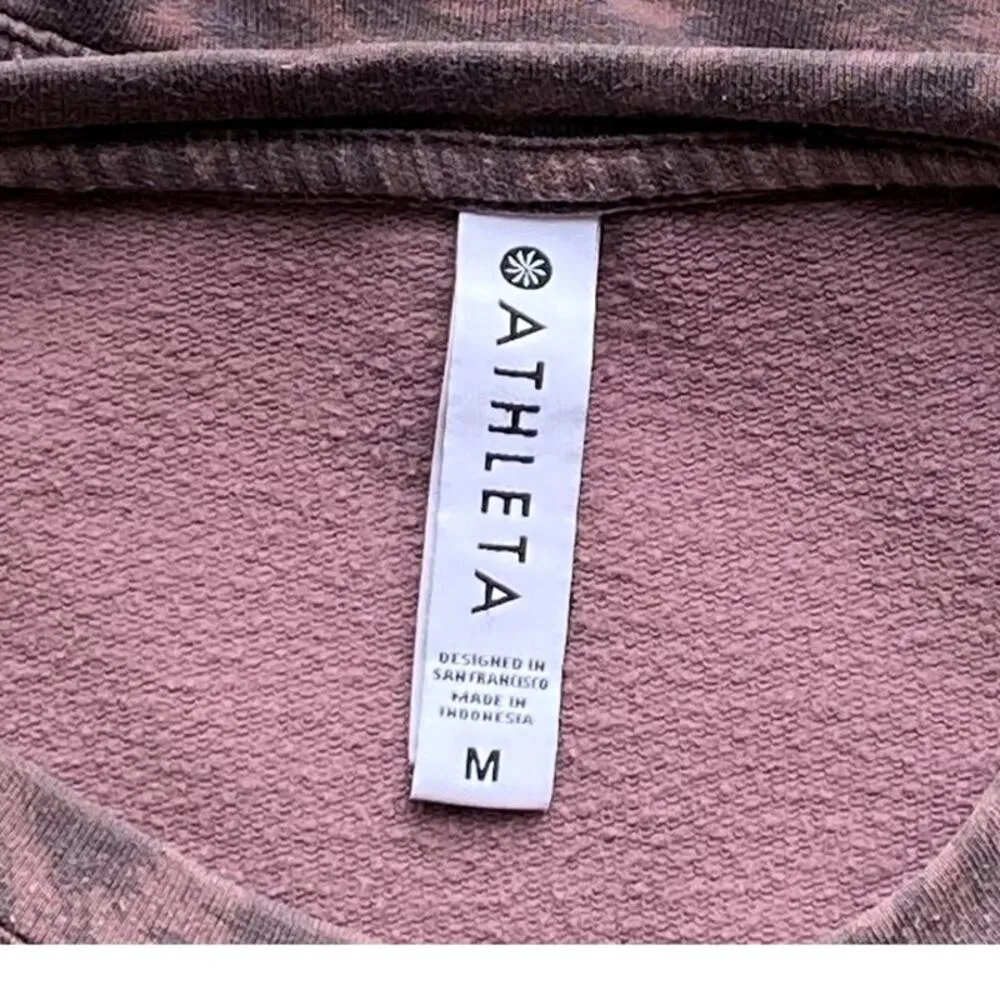 ATHLETA Studio To Street Smoked Almond Animal Print Activewear Top ~ Size MEDIUM - Image 8