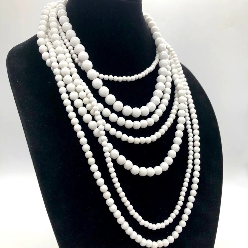 RJ Graziano Multi Strand Drape Necklace White - Image 4