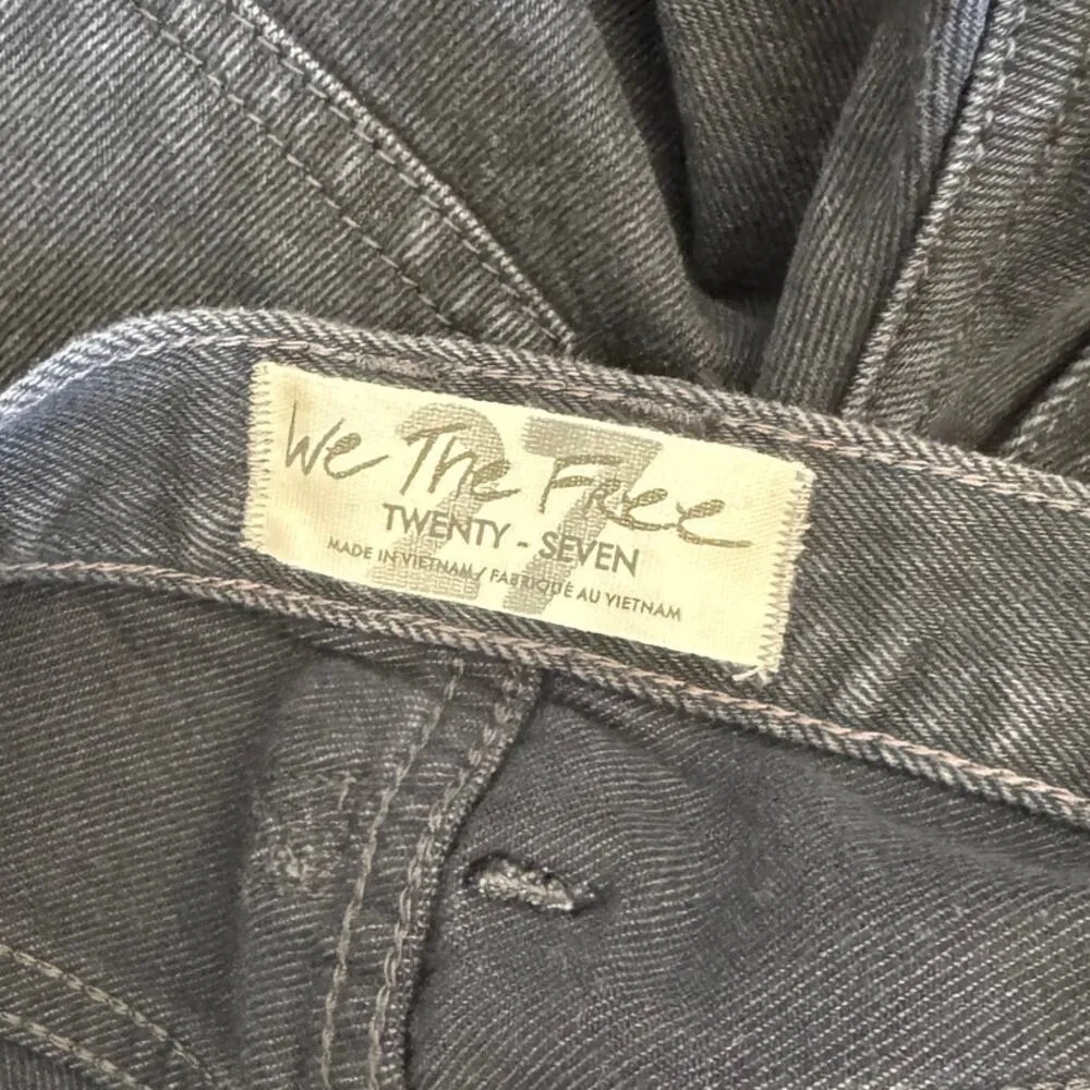 NWT Free People x We The Free Makai Cutoff Denim Shorts in Washed Black Size 27 - Image 6